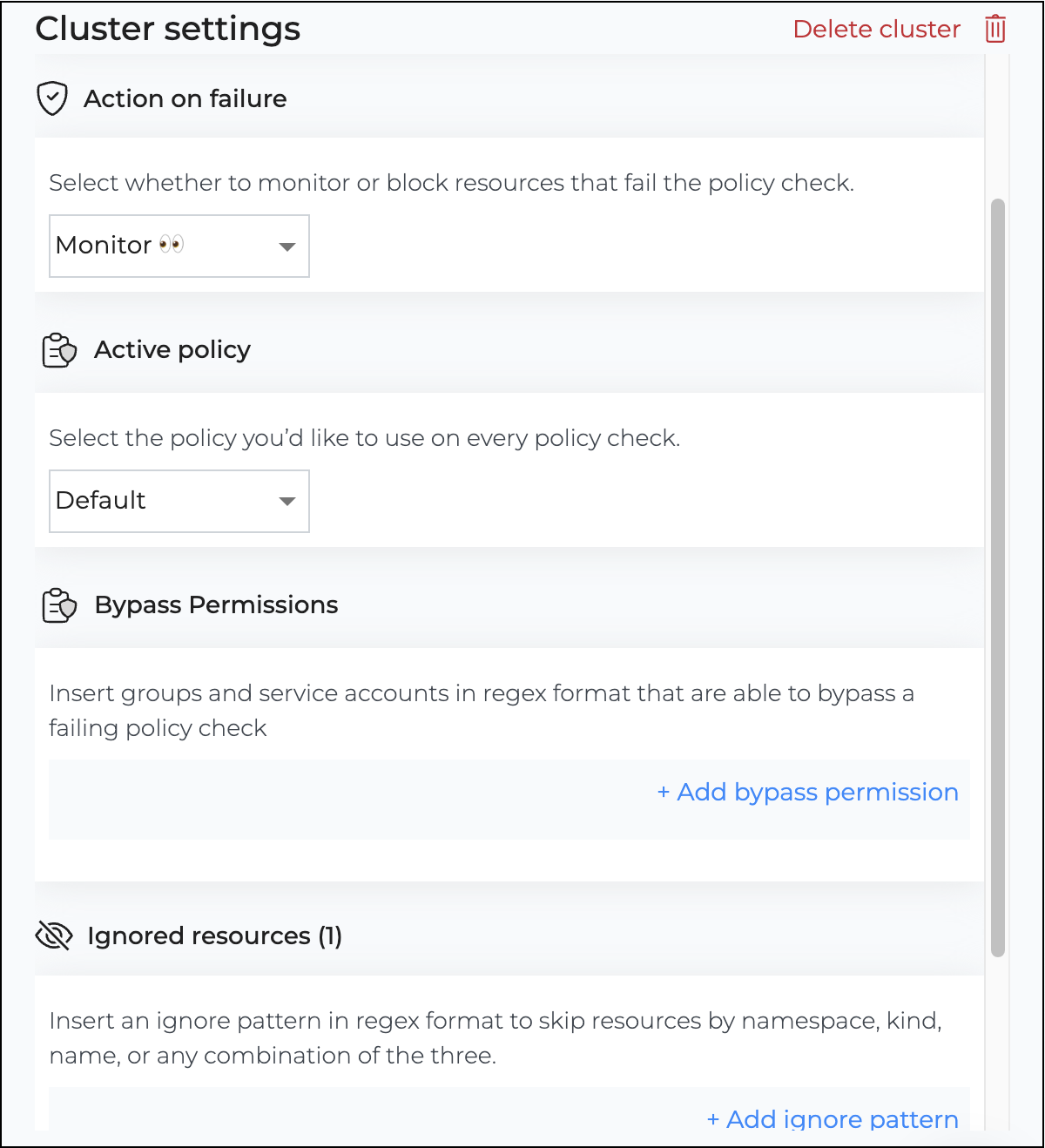 cluster-settings-panel